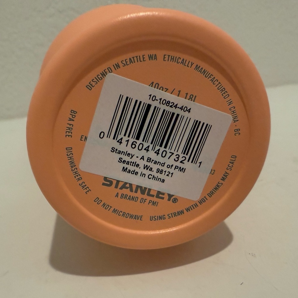 Stanley Melon Peach-Orange 40 oz Tumbler Large Water Cup Quencher H2.0 FlowState - Picture 8 of 9